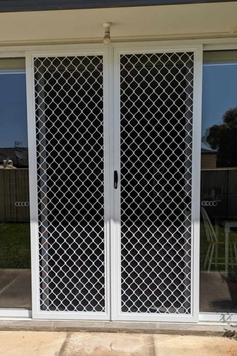 Diamond Grille Double Sliding Screen Door