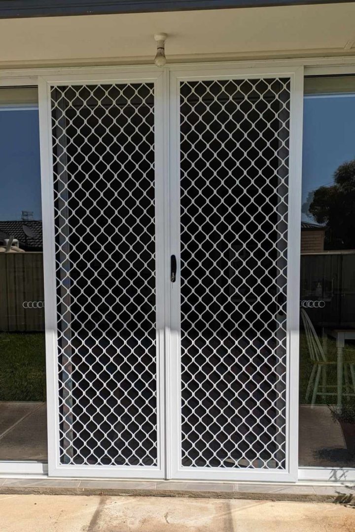 Diamond Grille Double Sliding Screen Door