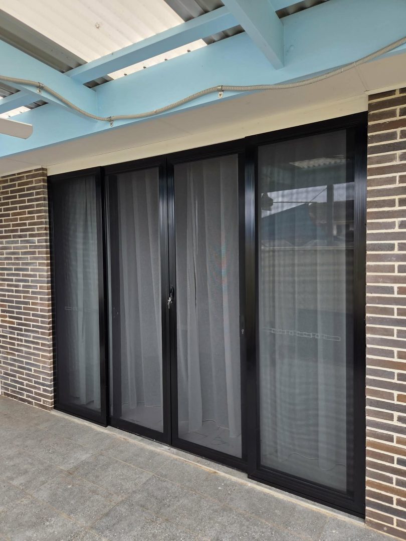 SupaScreen Double Sliding Security Doors With Two Fixed Panels